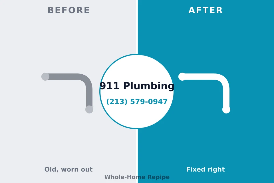 Before and after: plumbing repair Seagraves, TX
